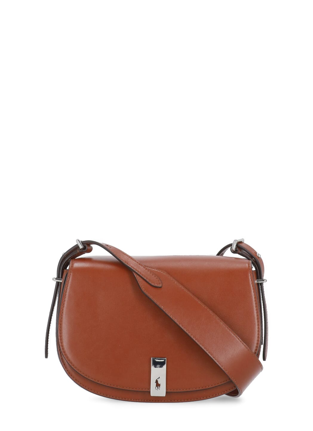 Shop Ralph Lauren Mini Saddle Shoulder Bag In Brown