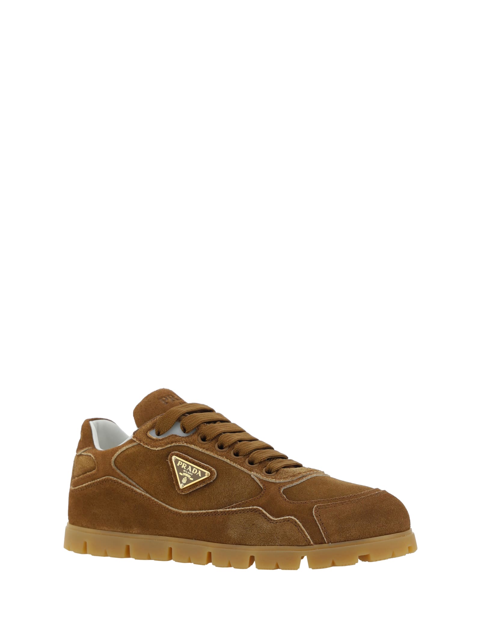 Shop Prada Sneakers In Cannella