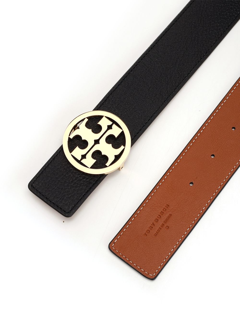 Shop Tory Burch Miller Reversible Belt In Black