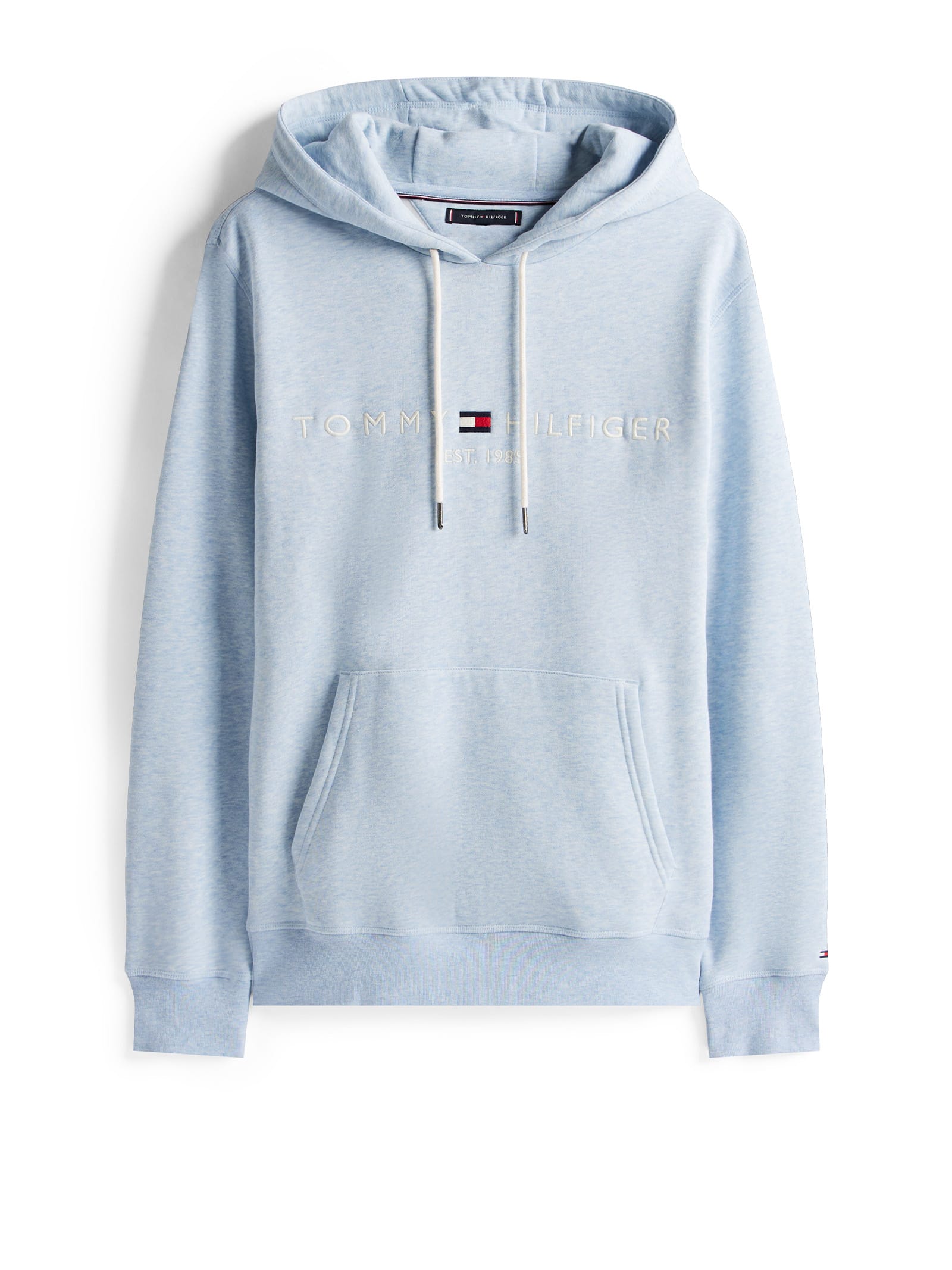Tommy Hilfiger Drawstring Hooded Hoodie In Blue