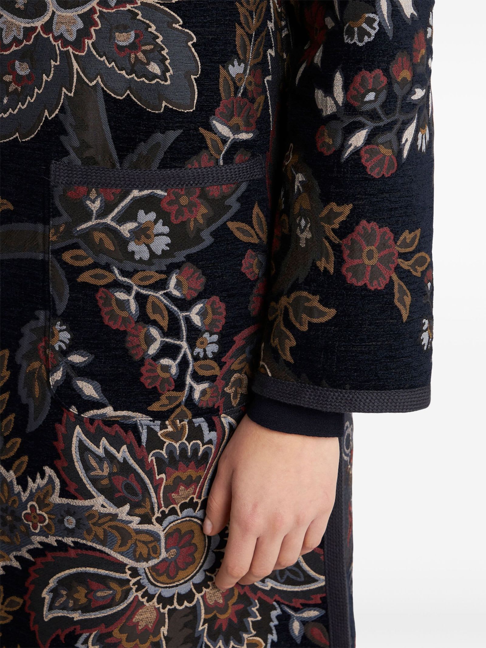 Shop Etro Knee-length Reversible Coat In Brown