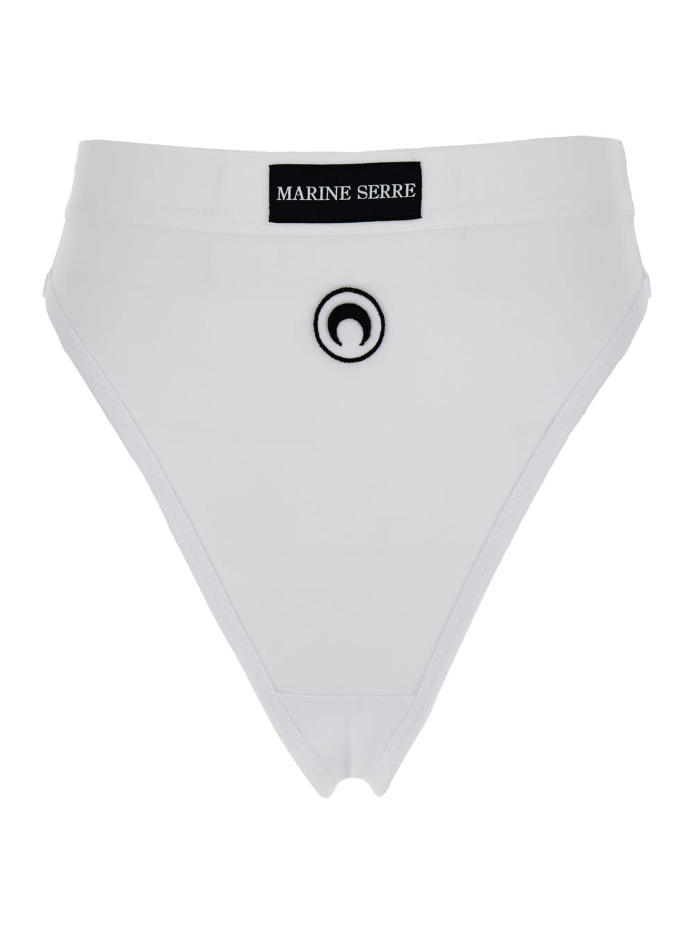 White Briefs With crescent Moon Logo In Cotton Woman