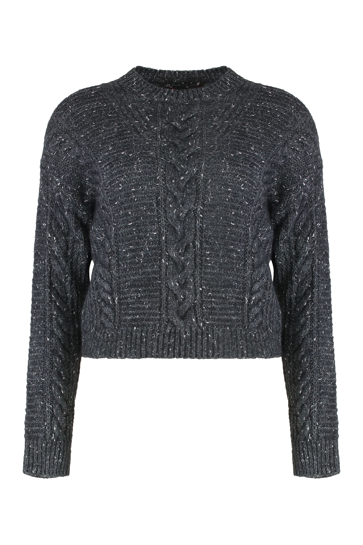 Max Mara Studio Boxy Sweater In Alpaca Blend In Black