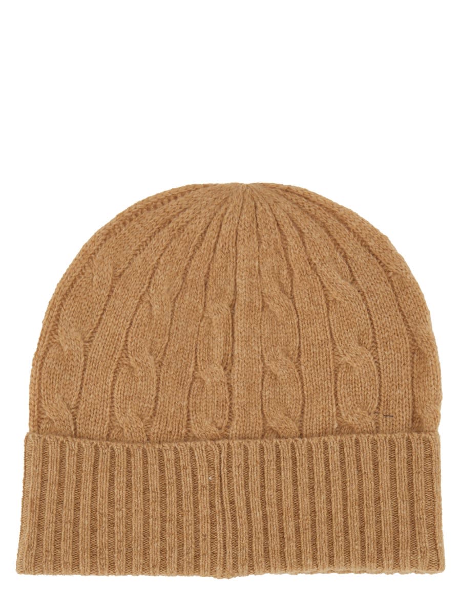 Polo Ralph Lauren Cable-knit Wool And Cashmere Beanie In Brown