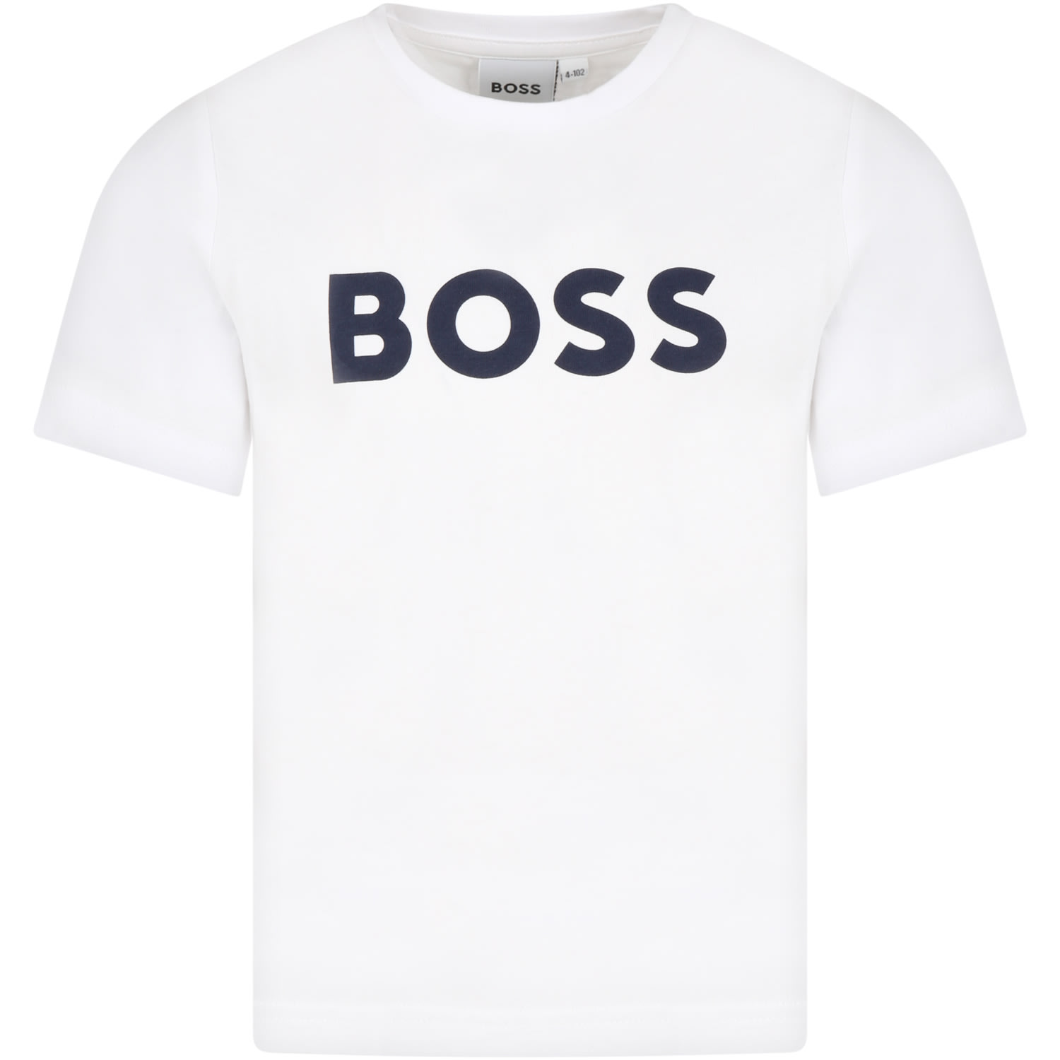 Hugo Boss Kids' White T-shirt For Boy With Logo