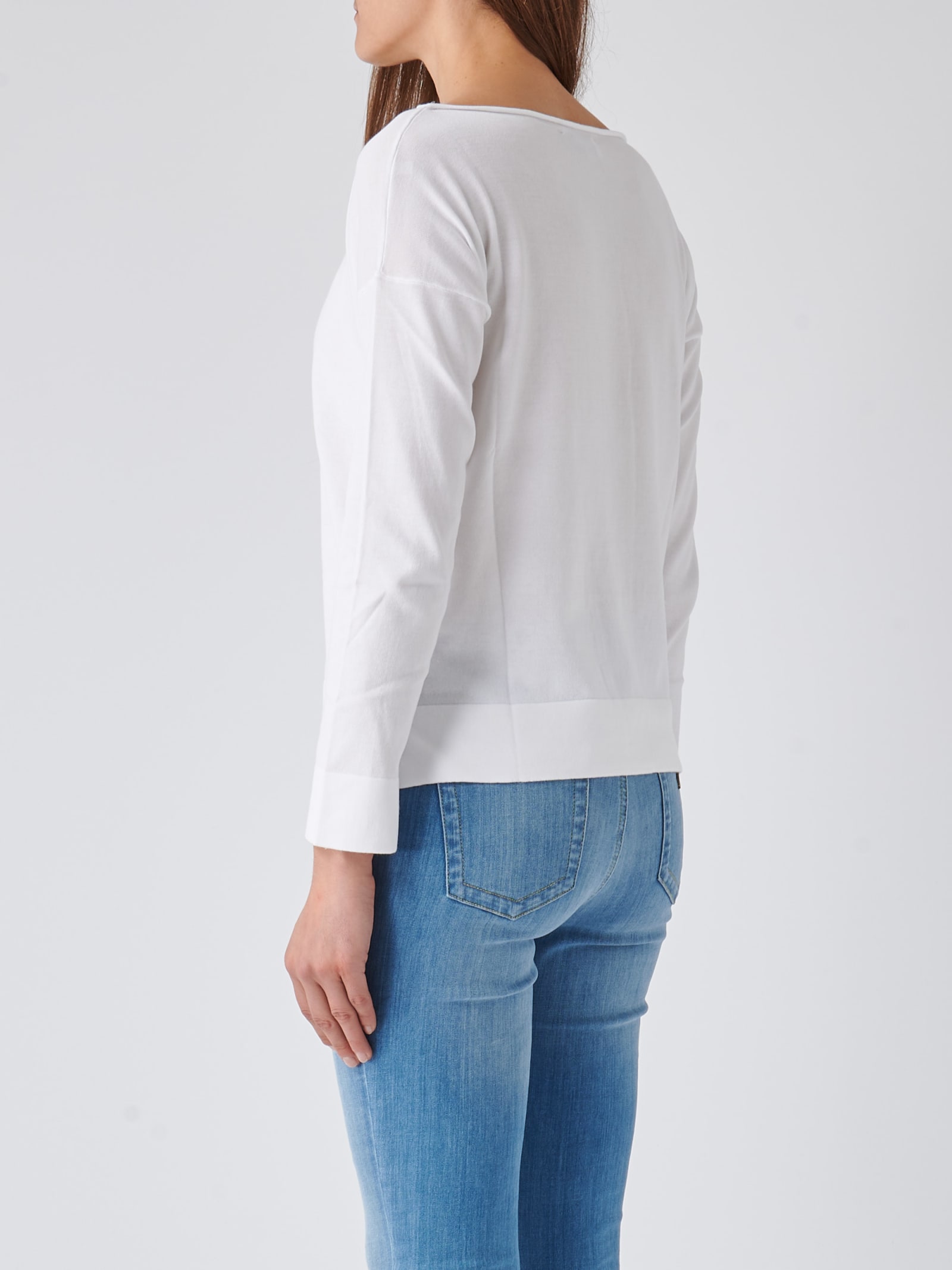 Shop Gran Sasso Cotton T-shirt In Bianco