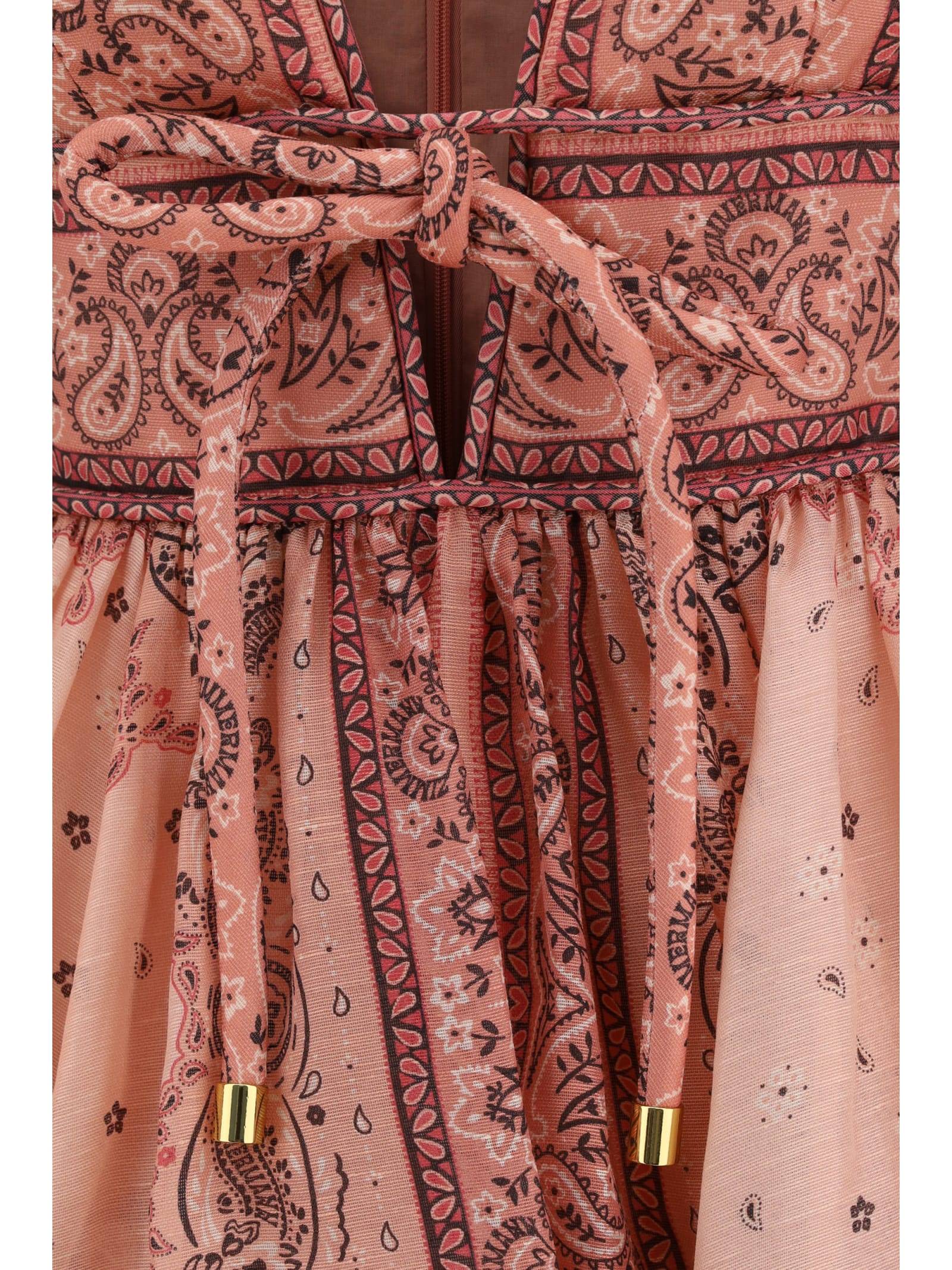 Shop Zimmermann Dress In Pink Bandana