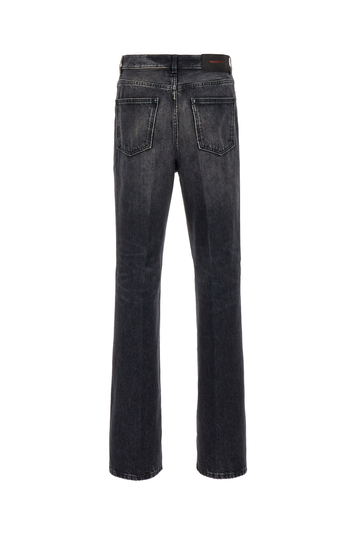 Shop Ferragamo Slate Denim Jeans In Nero