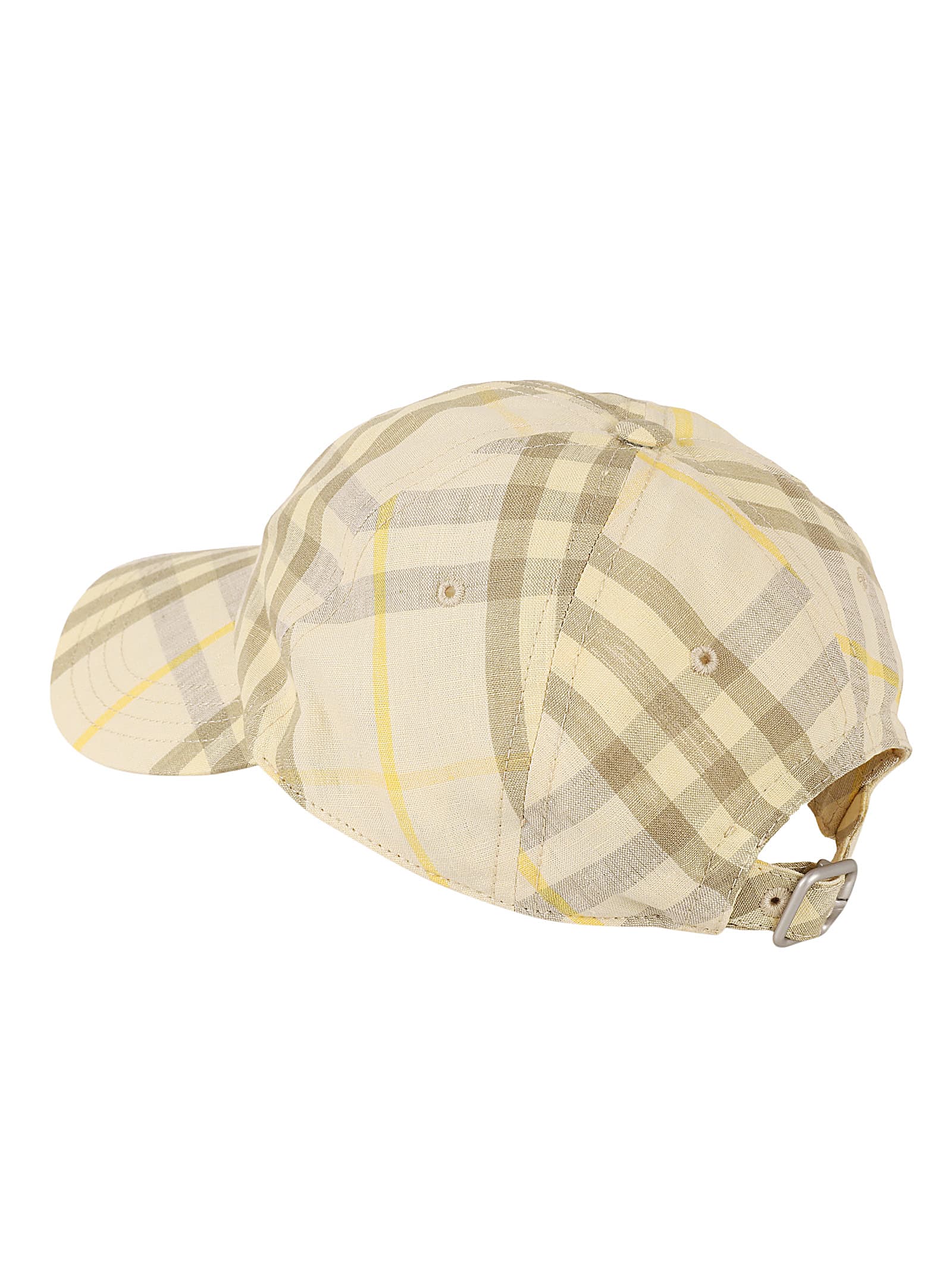 Shop Burberry Check Baseball Cap In Beige