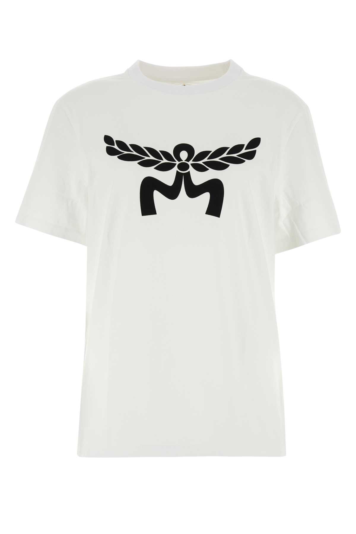 Shop Mcm White Cotton T-shirt
