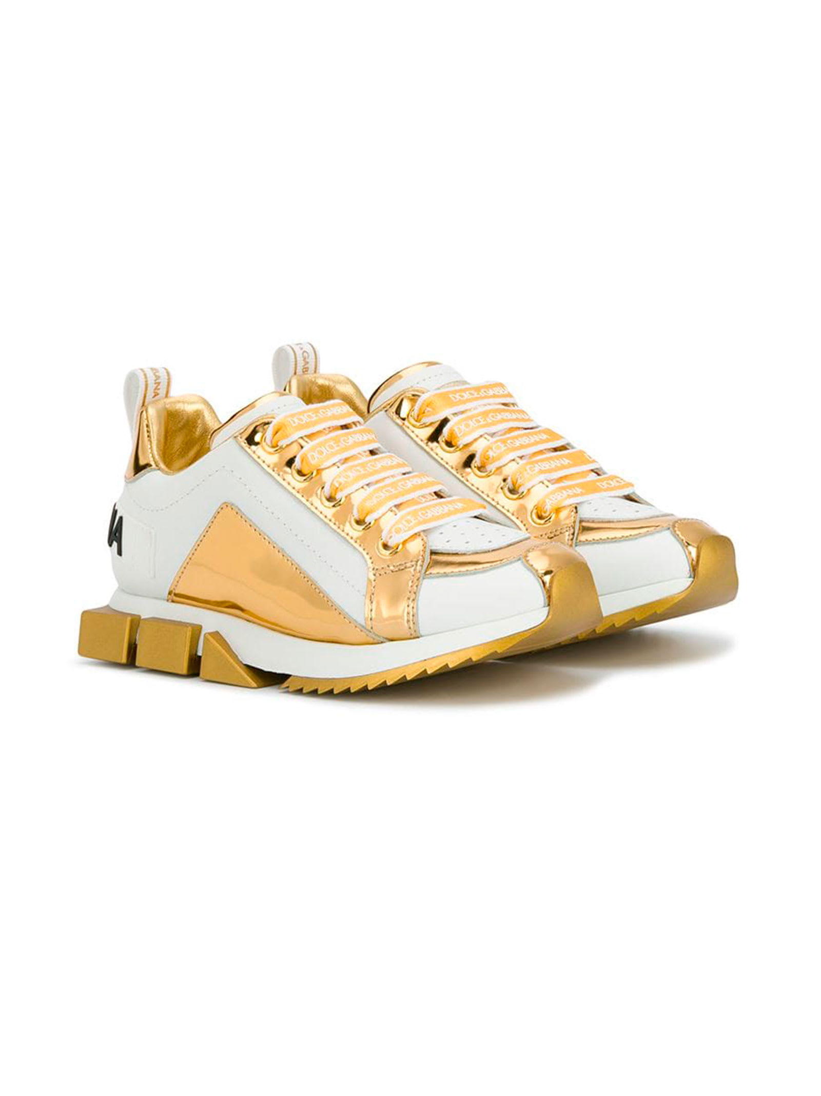 gold baby sneakers