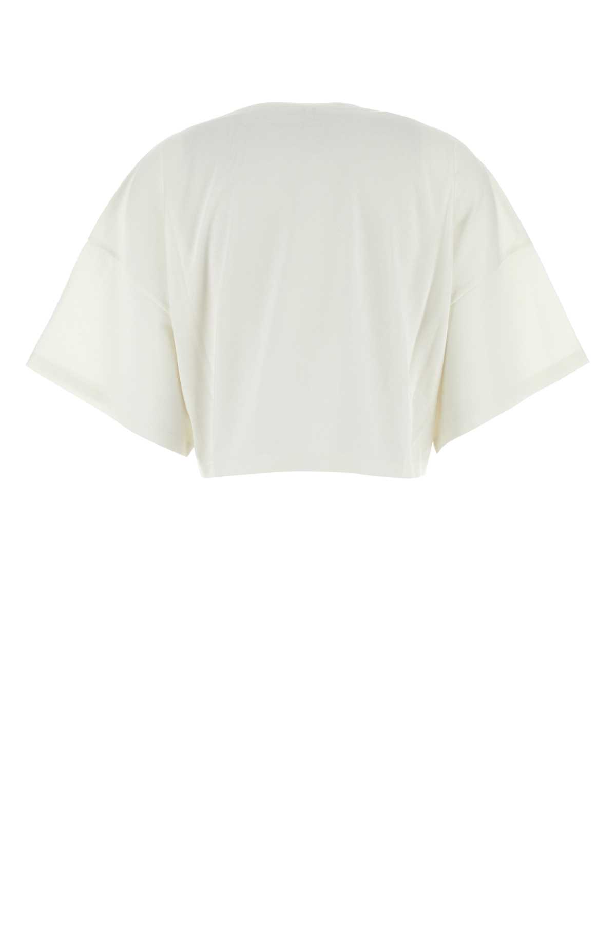 Shop Chloé Ivory Cotton Oversize T-shirt In 101
