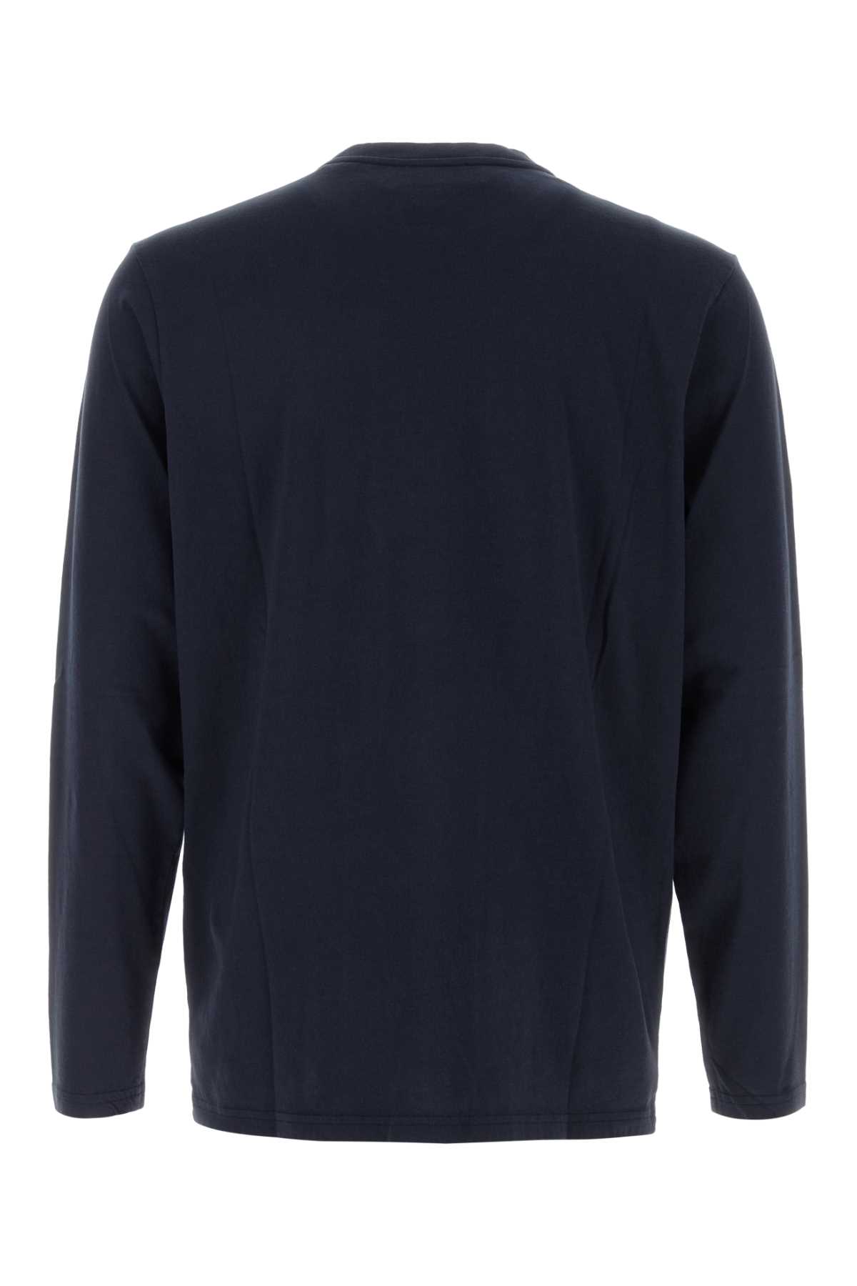 Shop Autry Dark Blue Cotton T-shirt In A6jb