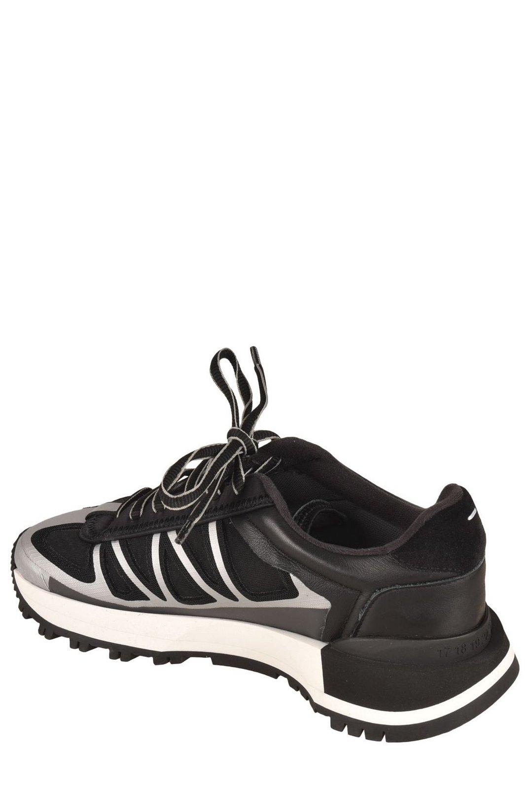 Shop Maison Margiela Panelled Lace-up Sneakers In H9407