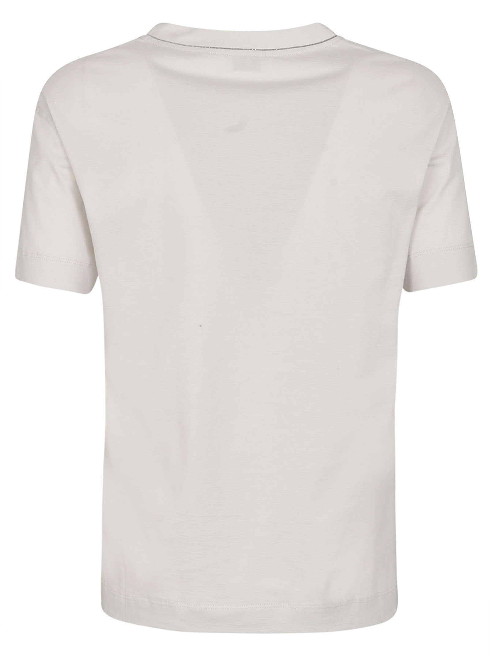 Shop Brunello Cucinelli Touched Nature Logo T-shirt In Warm White