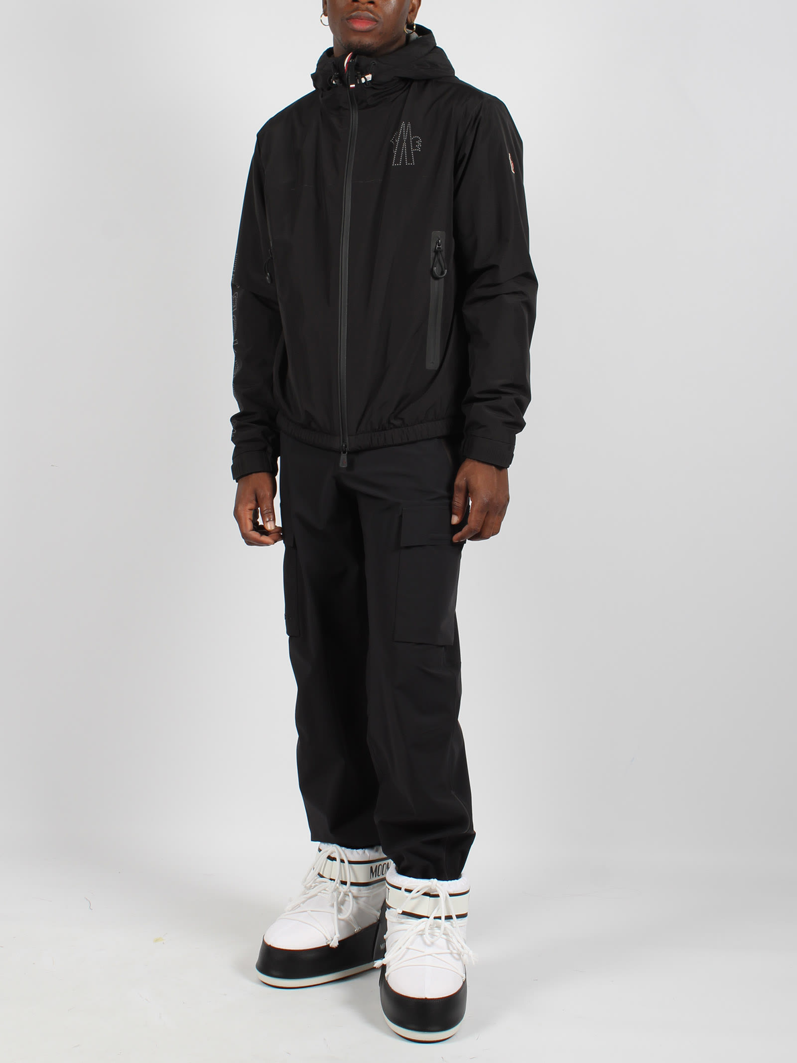 Shop Moncler Cargo Tech Trousers In Black