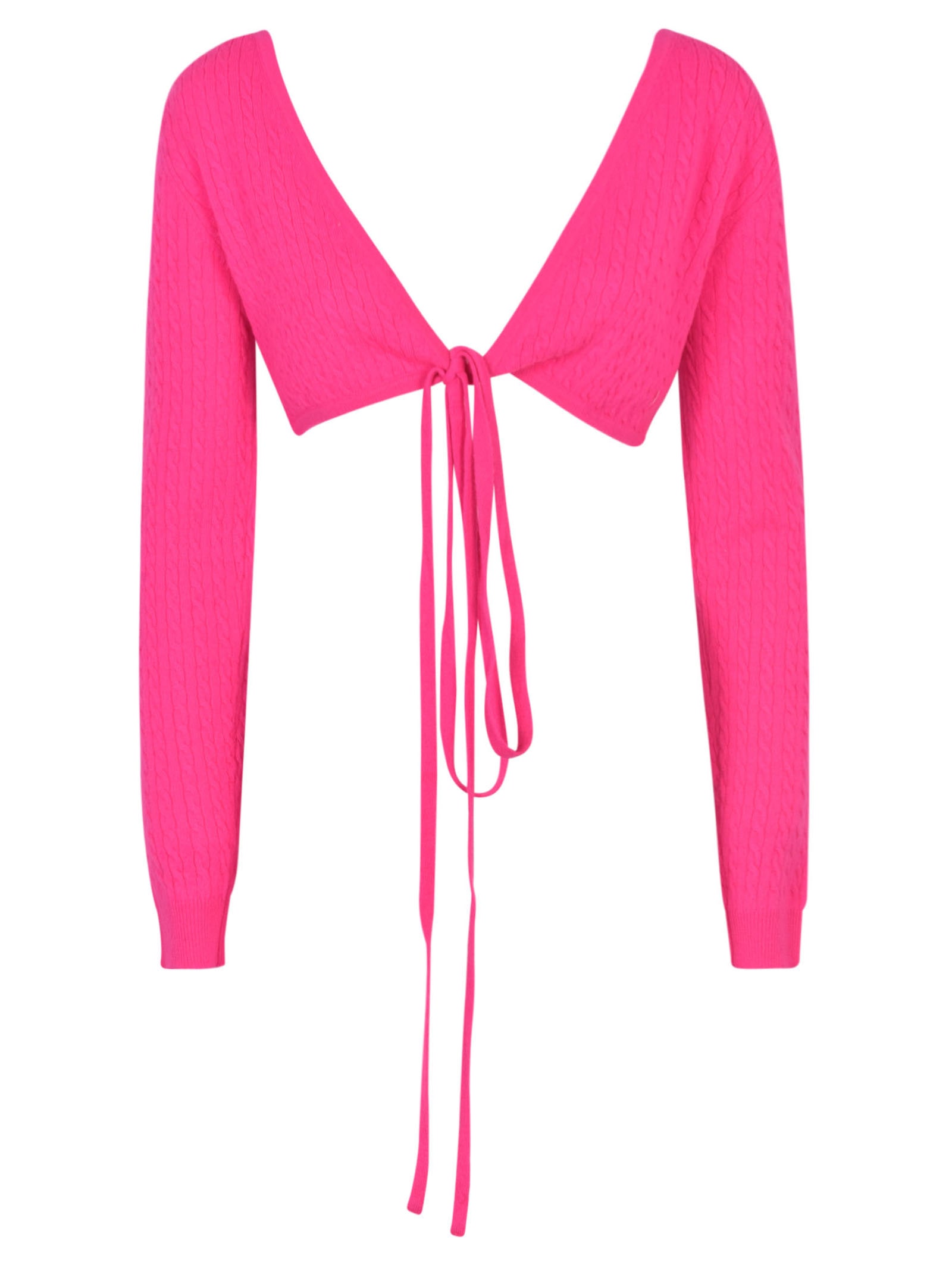 Shop Patou Wrap Knitted Top In Pink