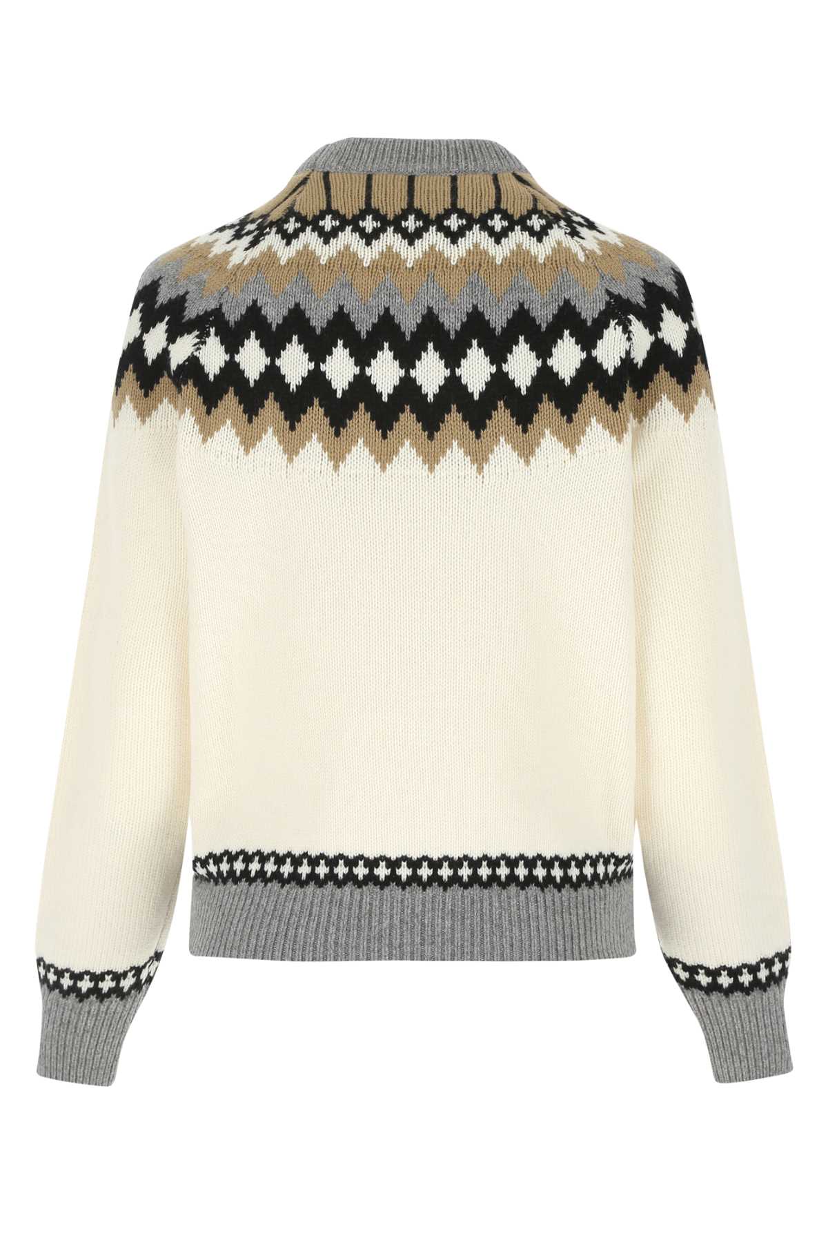 Shop Prada Embroidered Cashmere Sweater In F0040