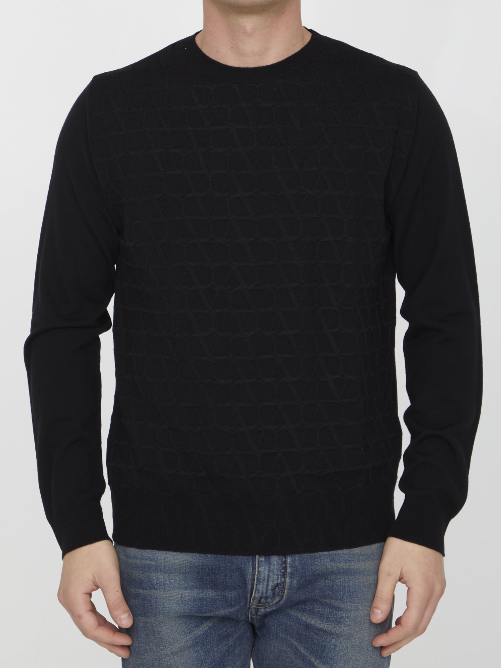 Shop Valentino Toile Iconographe Sweater In Black