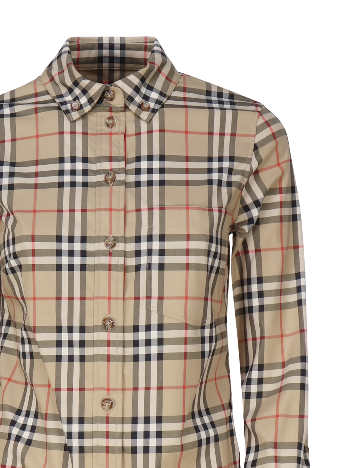Shop Burberry Shirt With Vintage Check Pattern In Archive Beige
