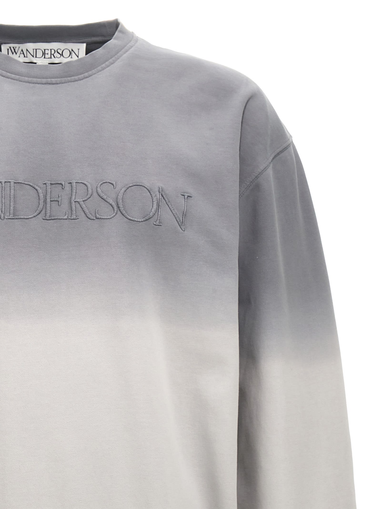 Shop Jw Anderson Logo Embroidery Sweatshirt In Gray