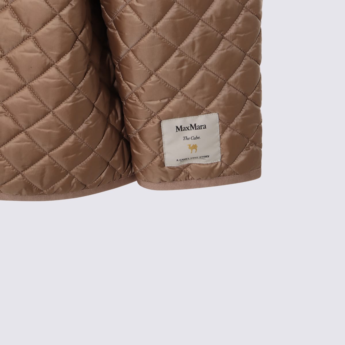 Max Mara The Cube Beige Leo Down Jacket In Brown