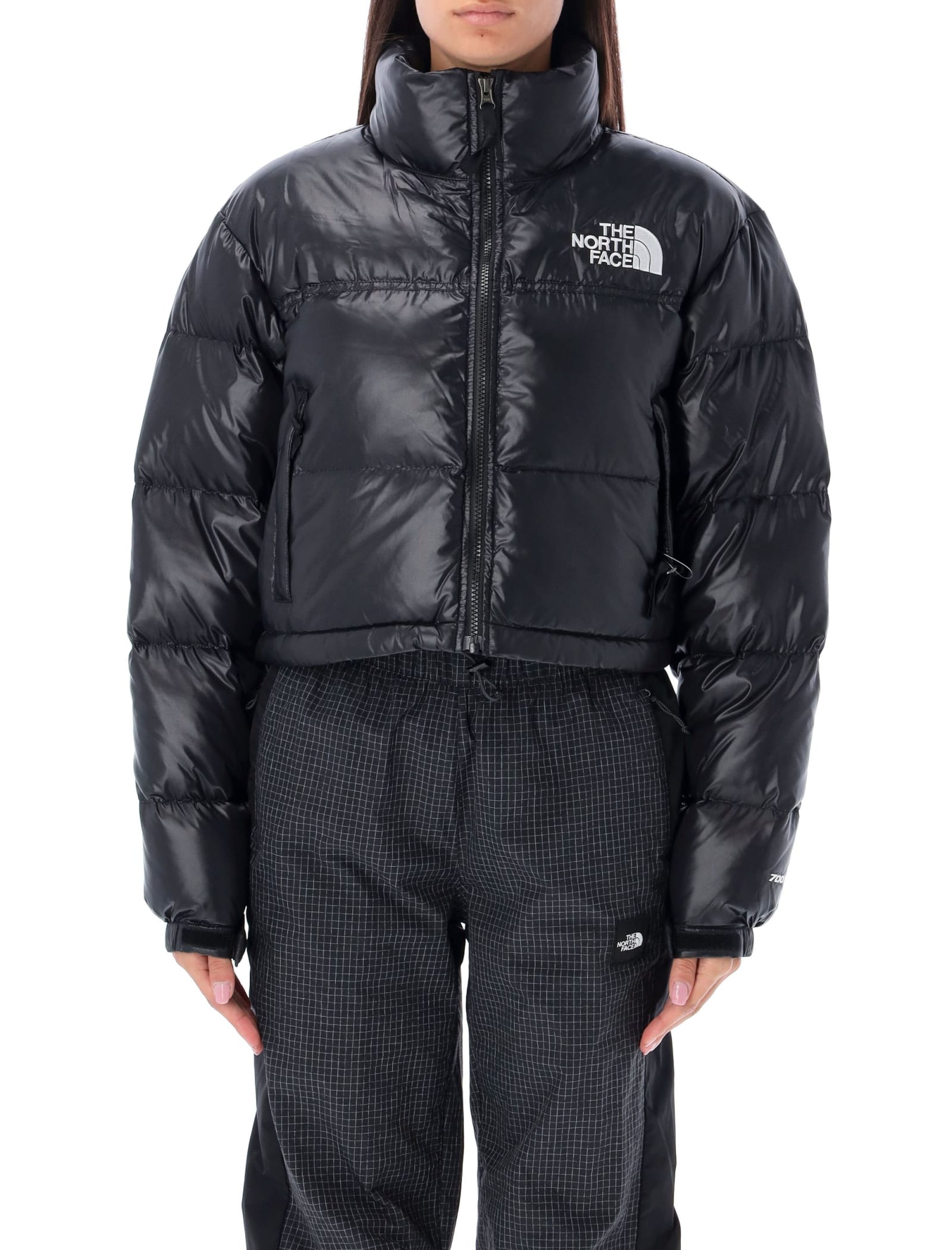 The North Face Nuptse Cropped Down Jacket In Black | ModeSens