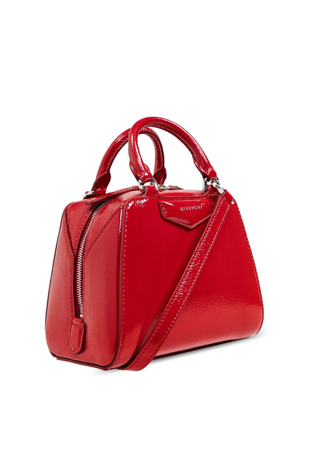 Shop Givenchy Antigona Cube Nano Tote Bag In Vermillon