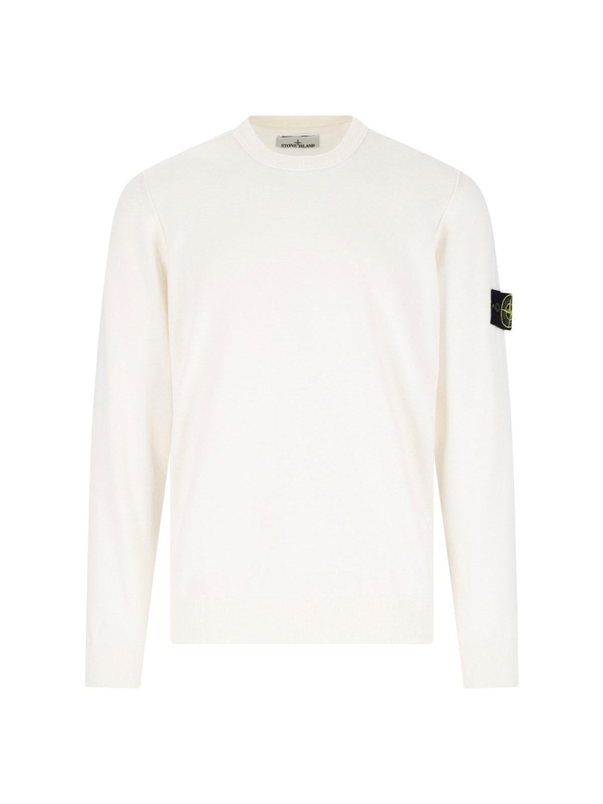 Shop Stone Island Logo Sweater In White