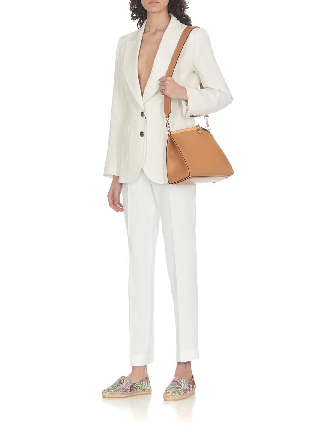Etro Light Brown Medium Vela Bag In Beige | ModeSens