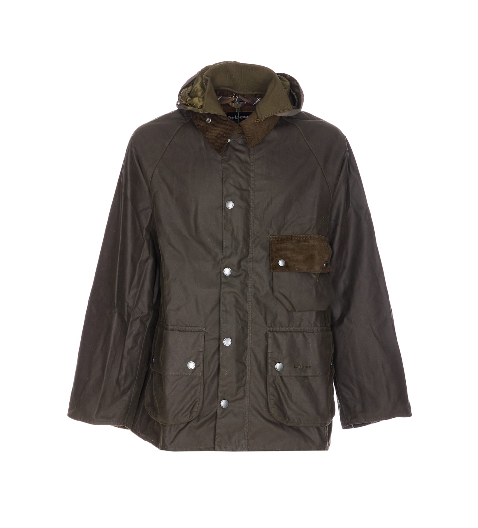 Barbour Modified Wax Jacket With Hood And Pockets In Brown