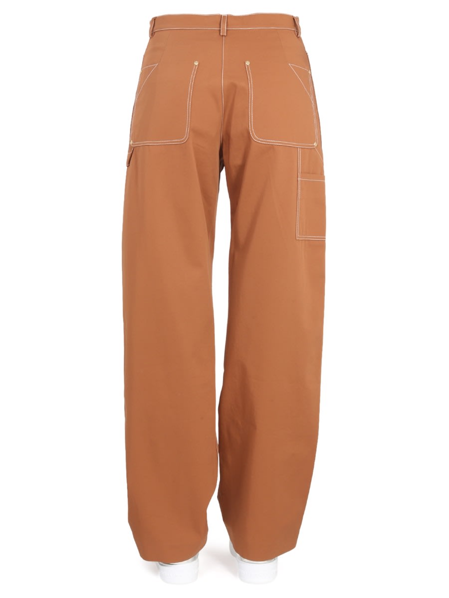 Shop Stella Mccartney Pants With Buckle In Brown