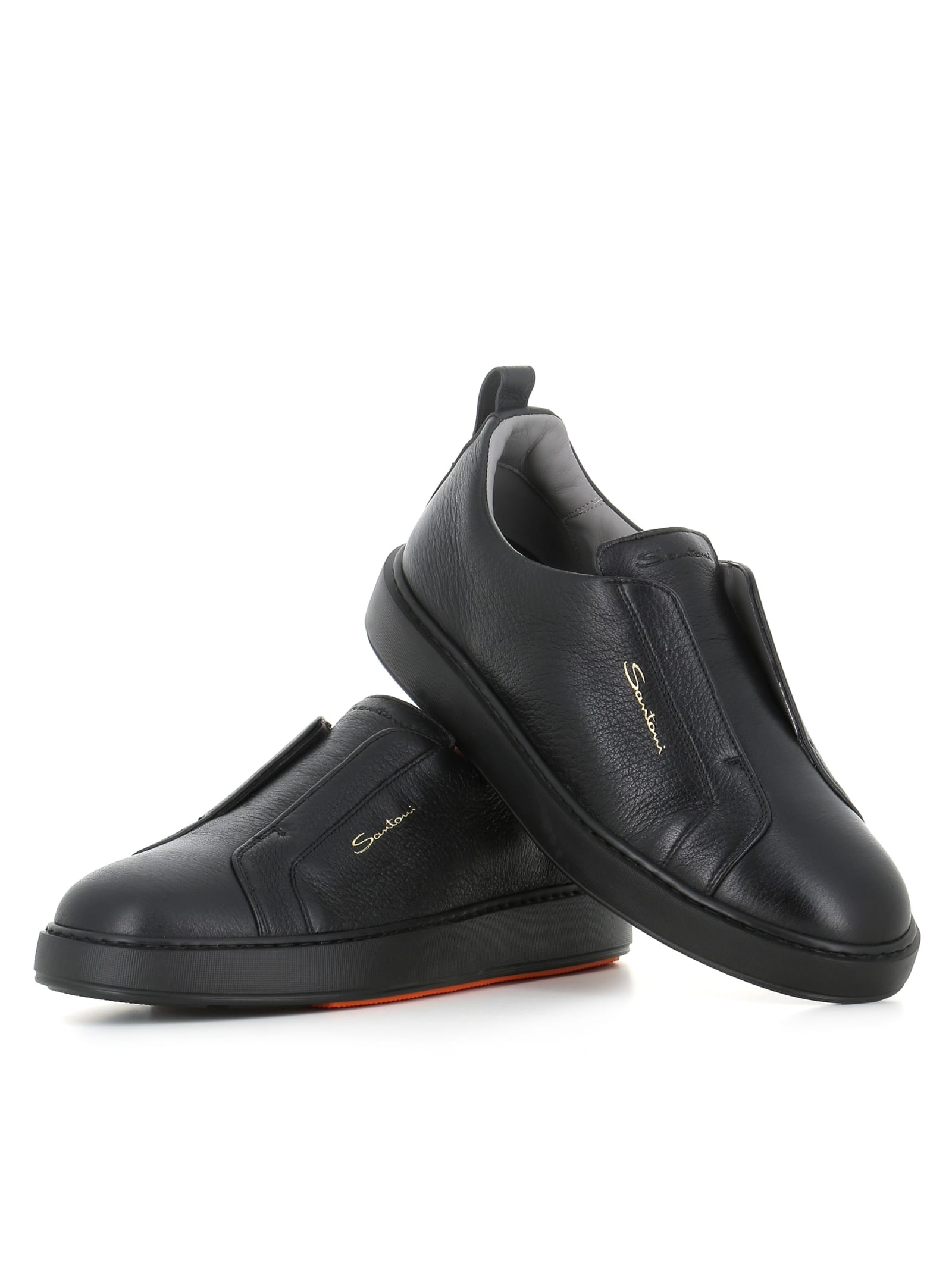 Shop Santoni Sneaker Victor In Black