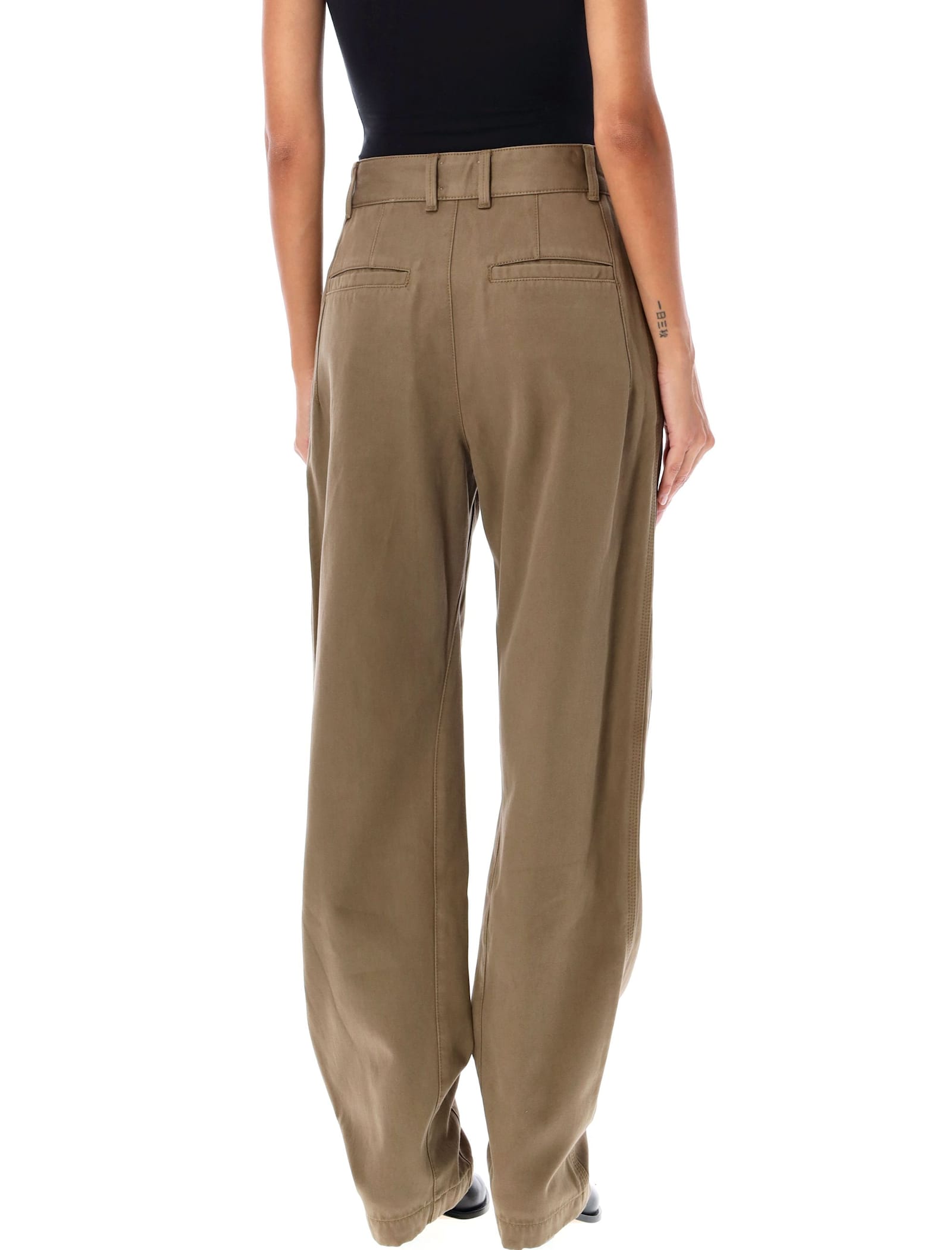 Shop Isabel Marant Emmy Pants In Bronze Green