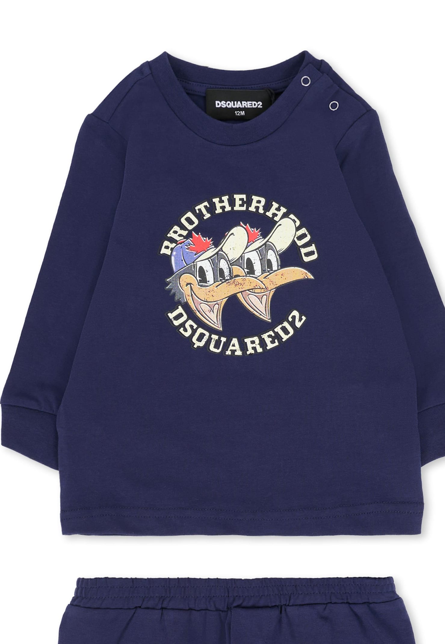 Dsquared2 Blue Pajamas For Baby Boy With Duck Print In Blue