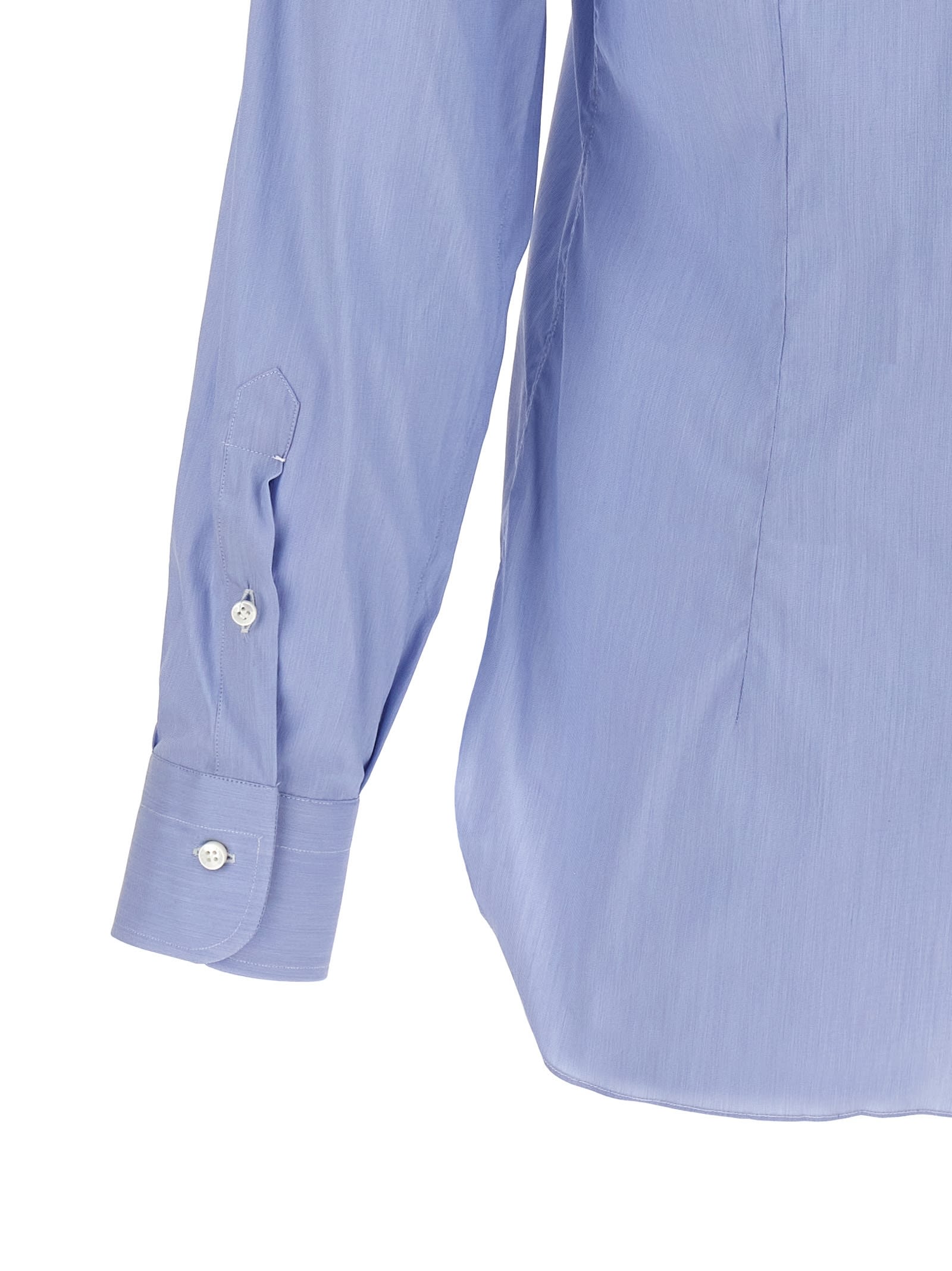 Shop Barba Napoli Poplin Shirt In Light Blue