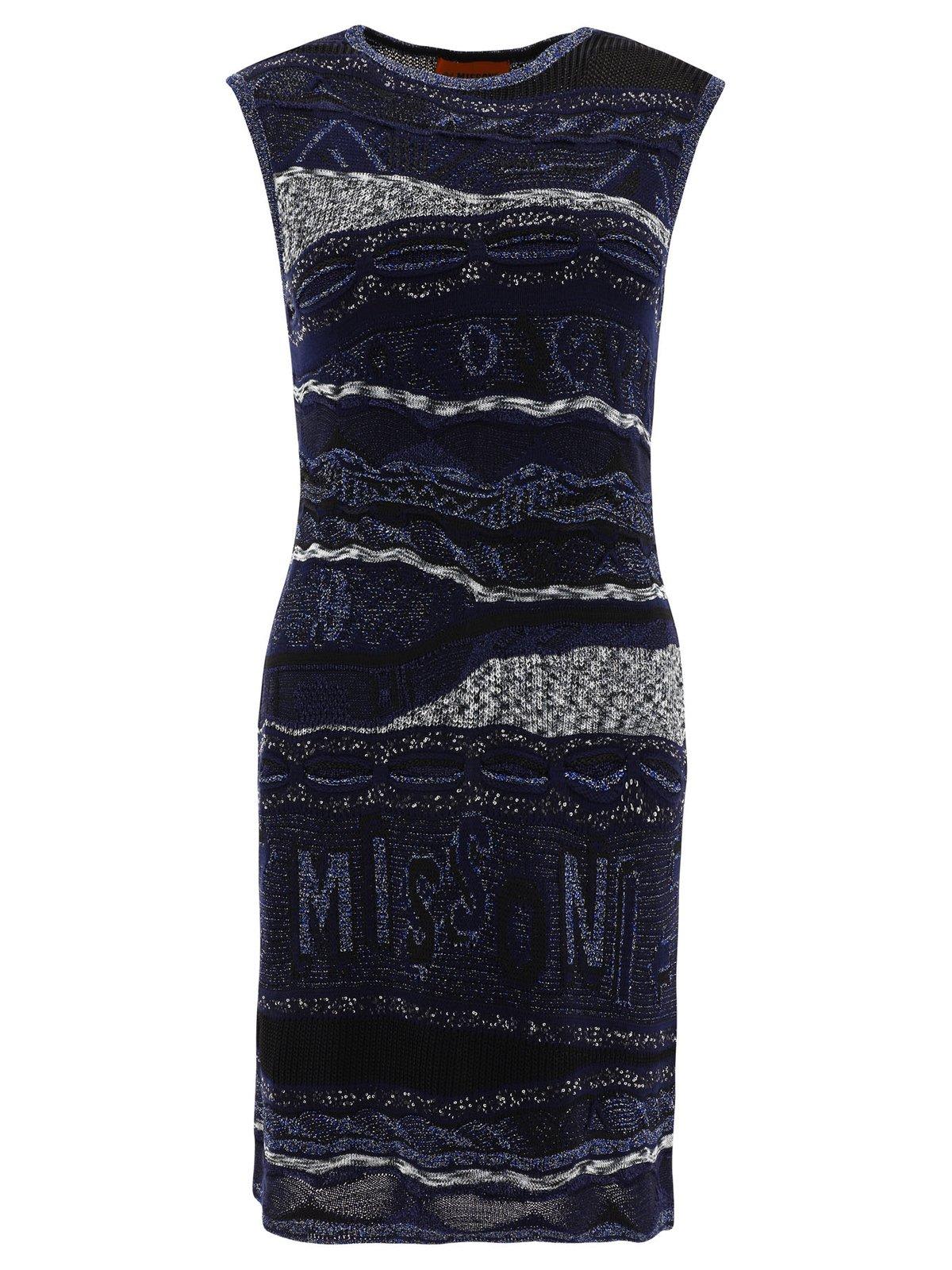 Missoni Embroidered Crewneck Midi Dress