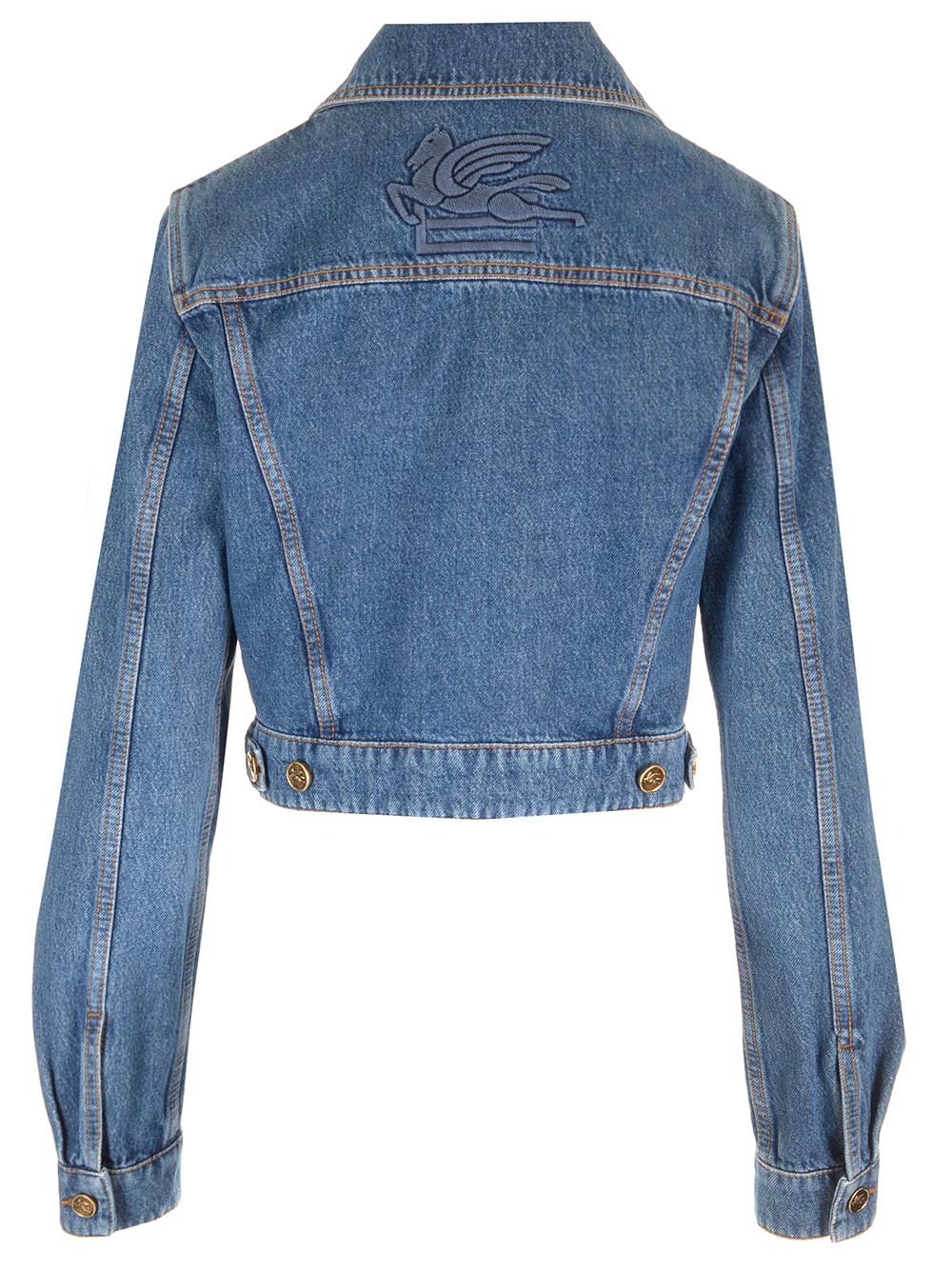 Shop Etro Slim Fit Denim Jacket In Blue