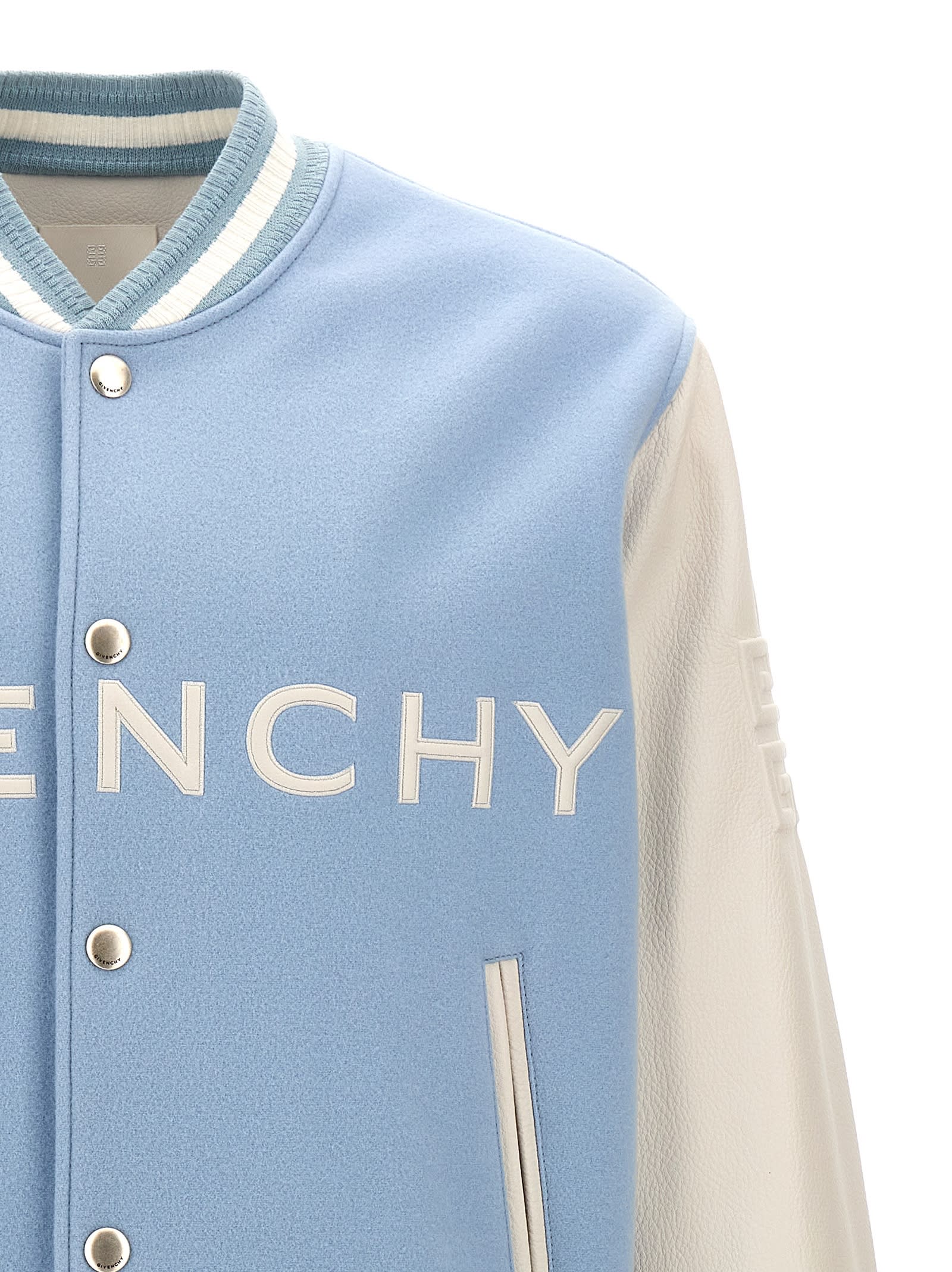 Shop Givenchy Bomber Jacket In Light Blue