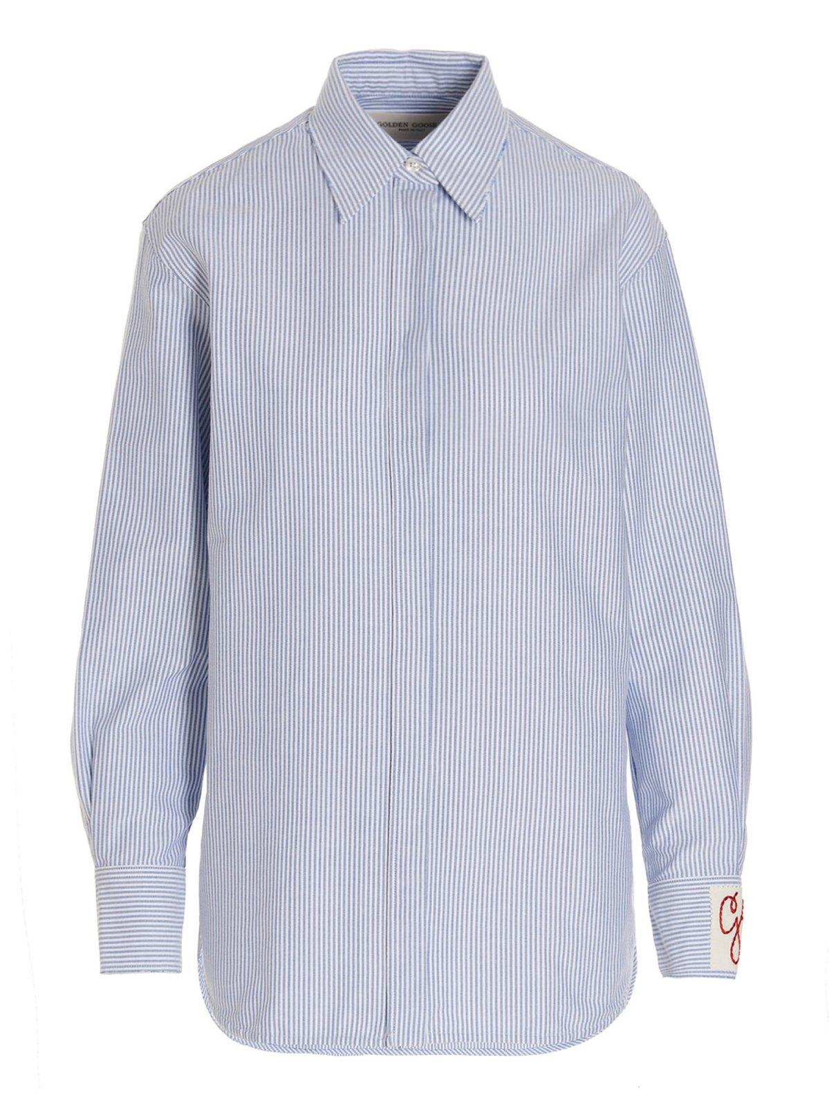 GOLDEN GOOSE STRIPED BUTTON SHIRT