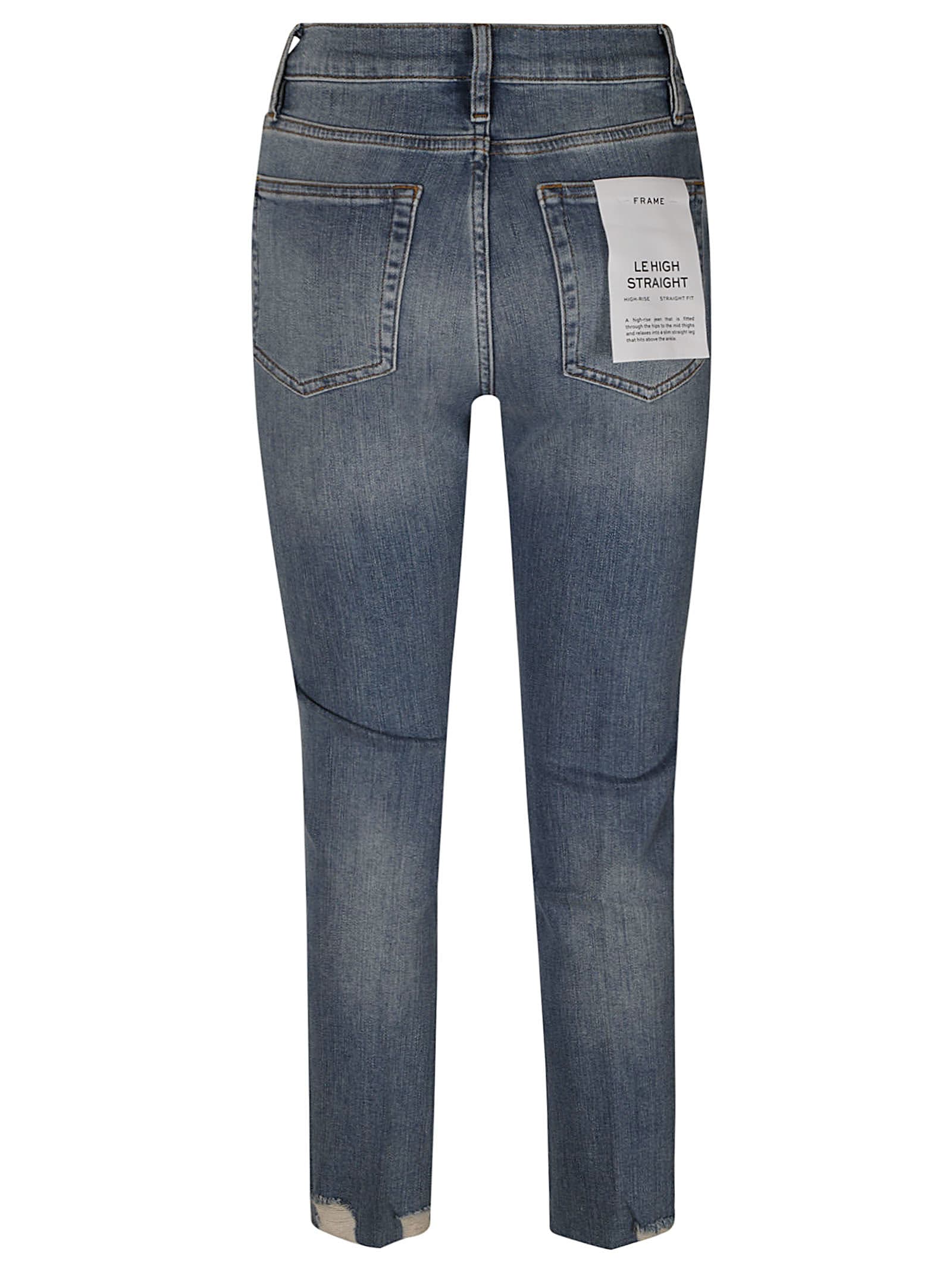 Shop Frame High Waist Straight Jeans In Wavey Modern Chew