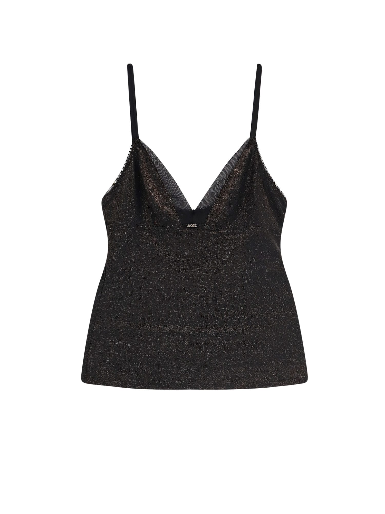 Hugo Boss Lurex Tank Top And Slip Set In Black