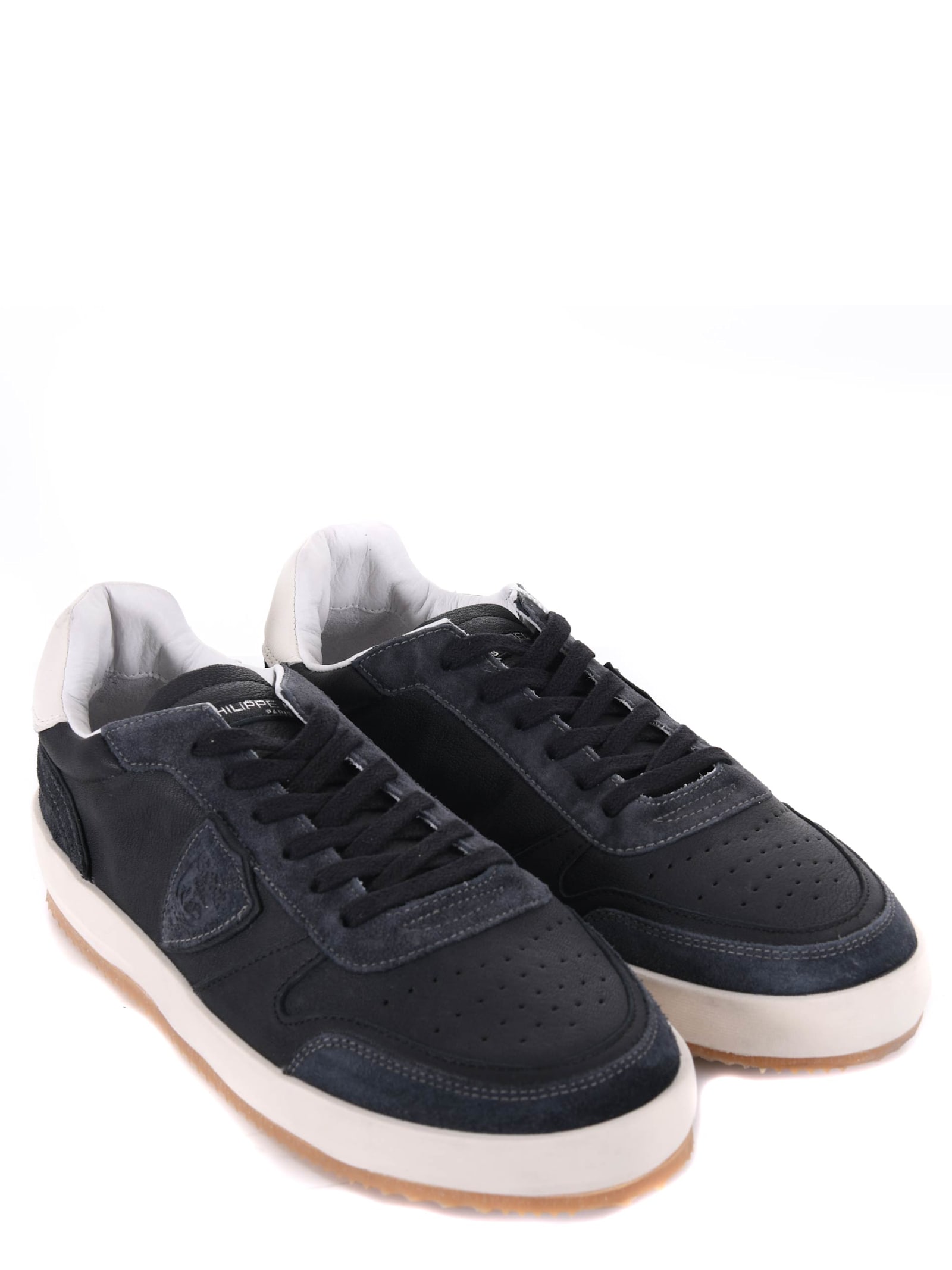 Shop Philippe Model Sneakers In Nero/blu