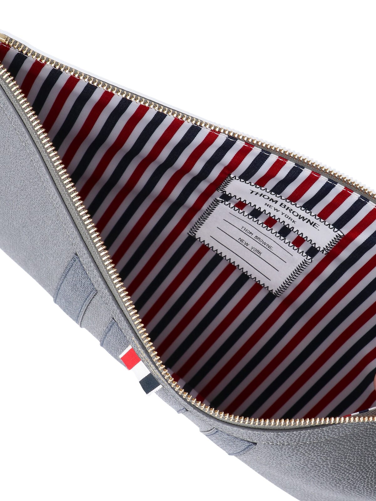 Shop Thom Browne Medium Document Holder 4-bar In Gray