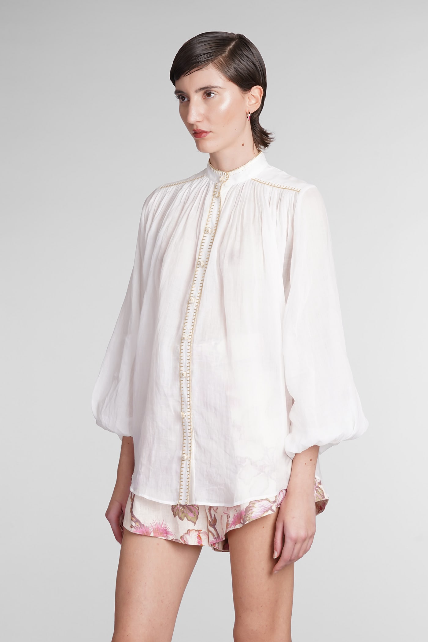 Zimmermann Junie Billow Shirt In Ivory