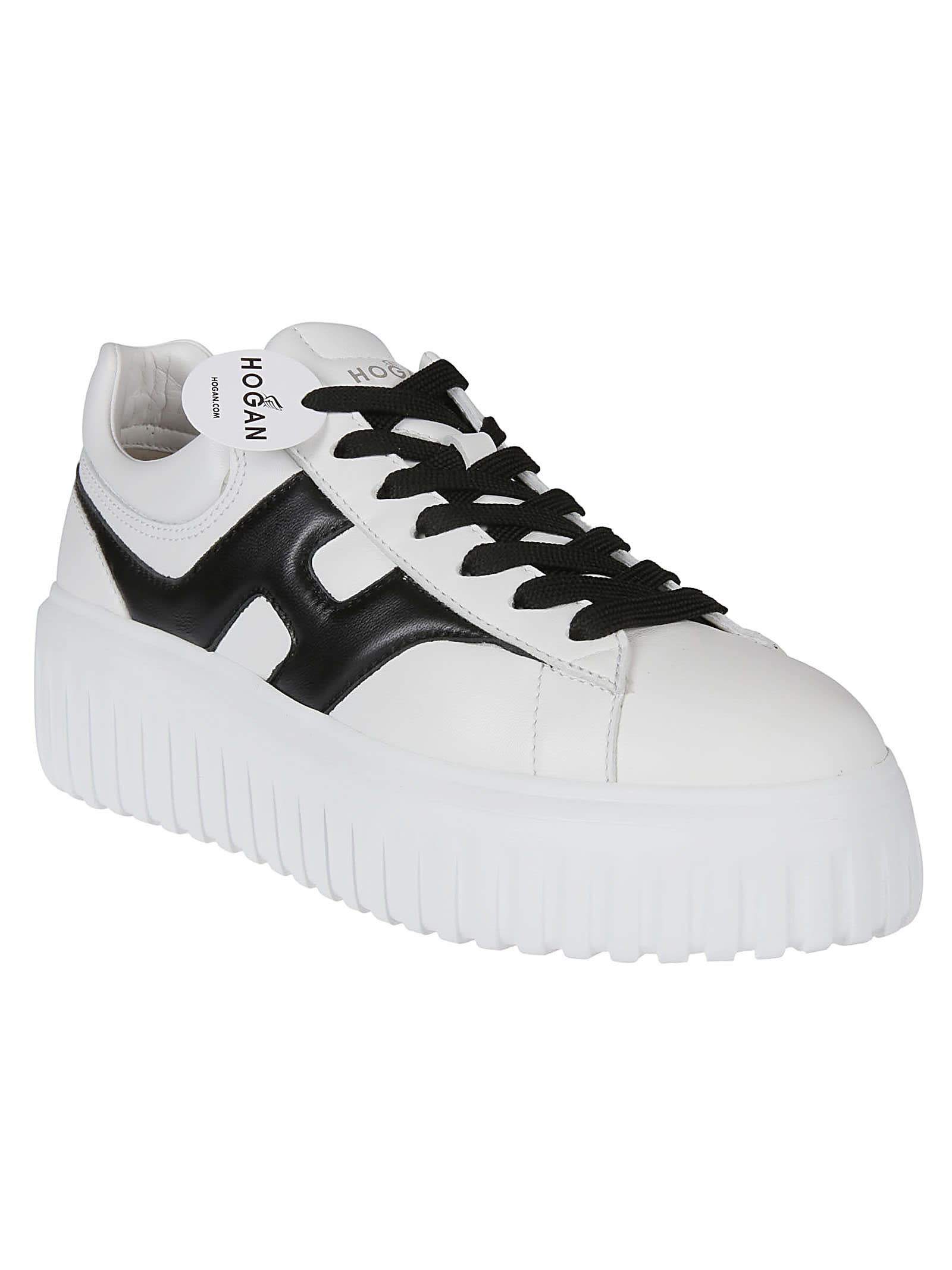 Shop Hogan H-stripes Sneakers In Bianco/nero