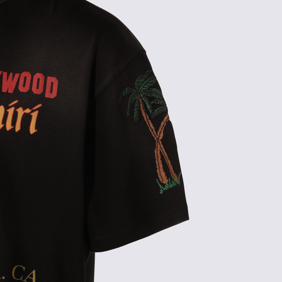 Amiri Crew Neck Graphic Print Relaxed Fit In Black