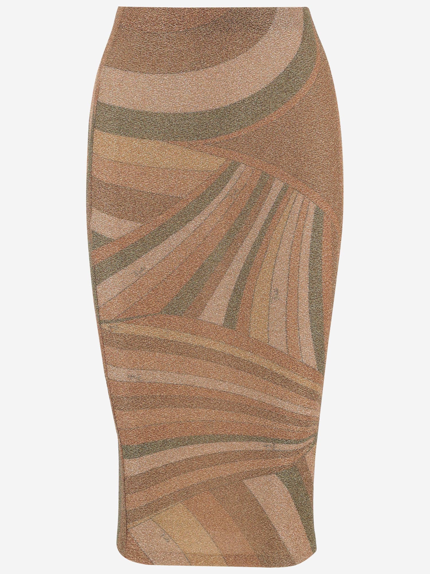 Pucci Stretch Nylon Skirt With Iris Print In Brown