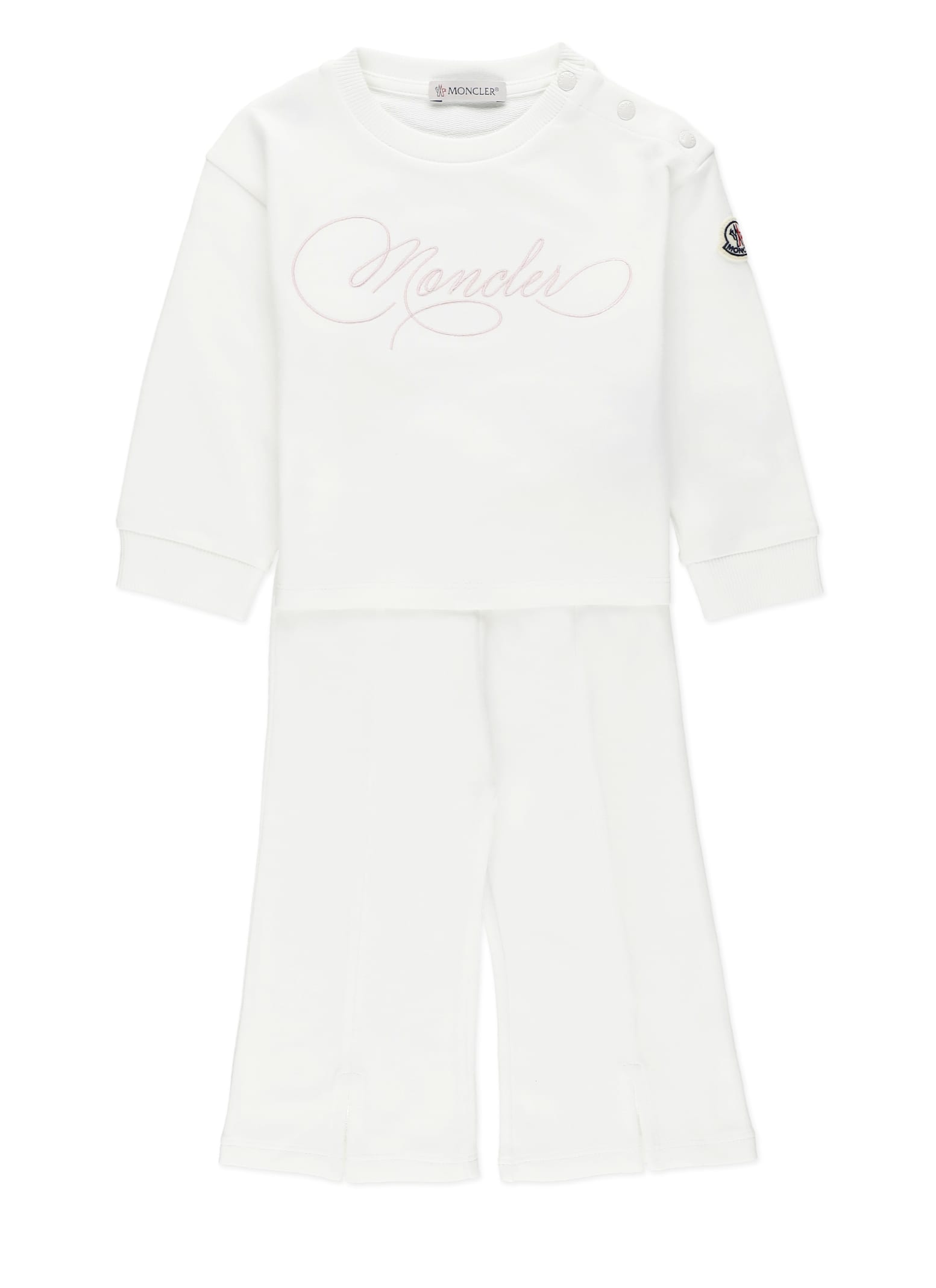 Moncler Two Pieces Jumpsuit With Logo In White