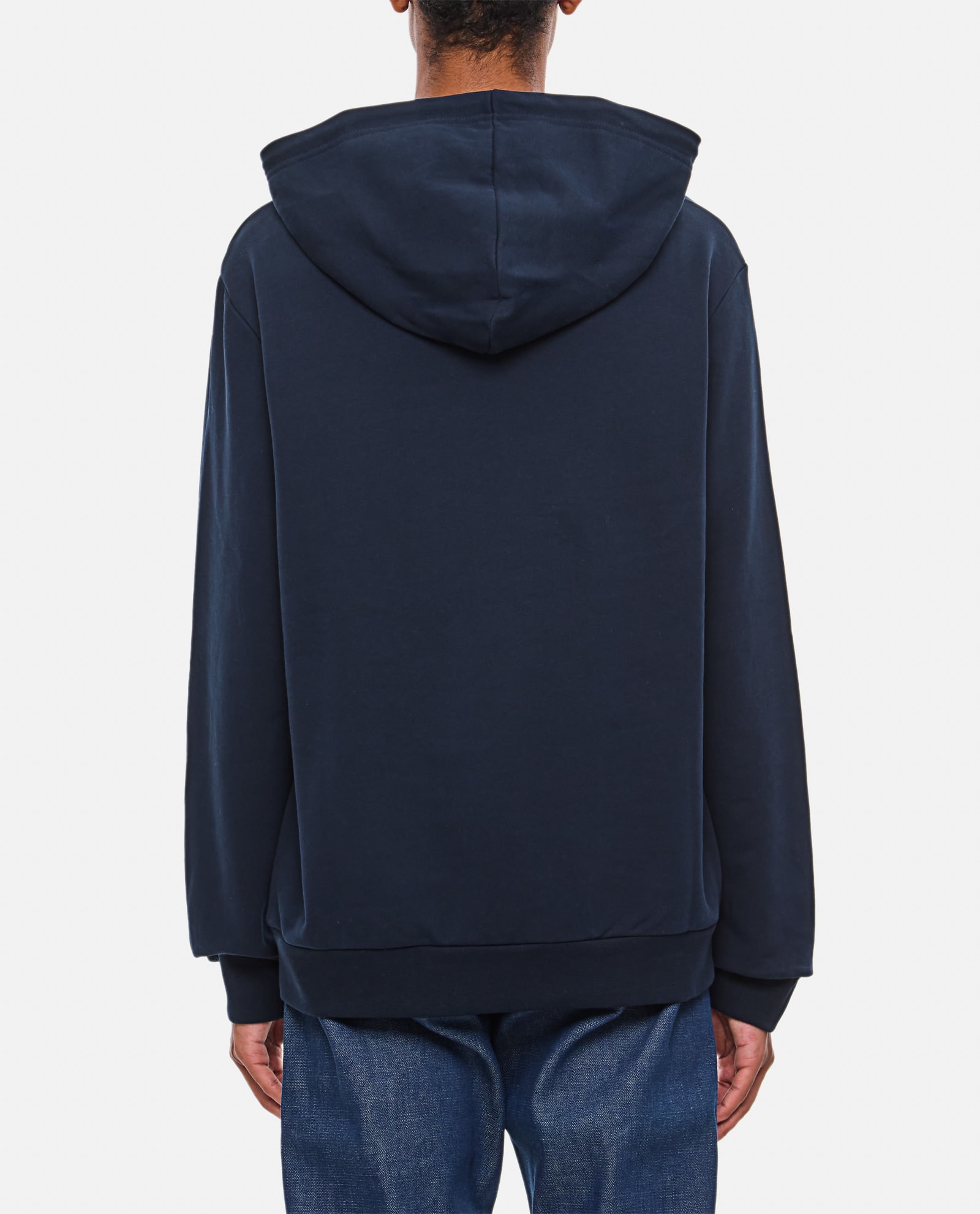 Shop Apc Hoodie Standard Rue Madame In Dark Navy/ecru